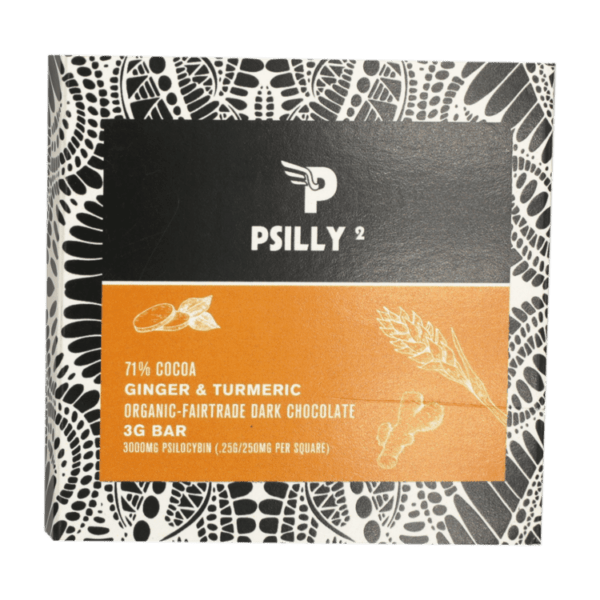 Psilly - Dark Chocolate Bar - Ginger & Turmeric | Shroomland Canada